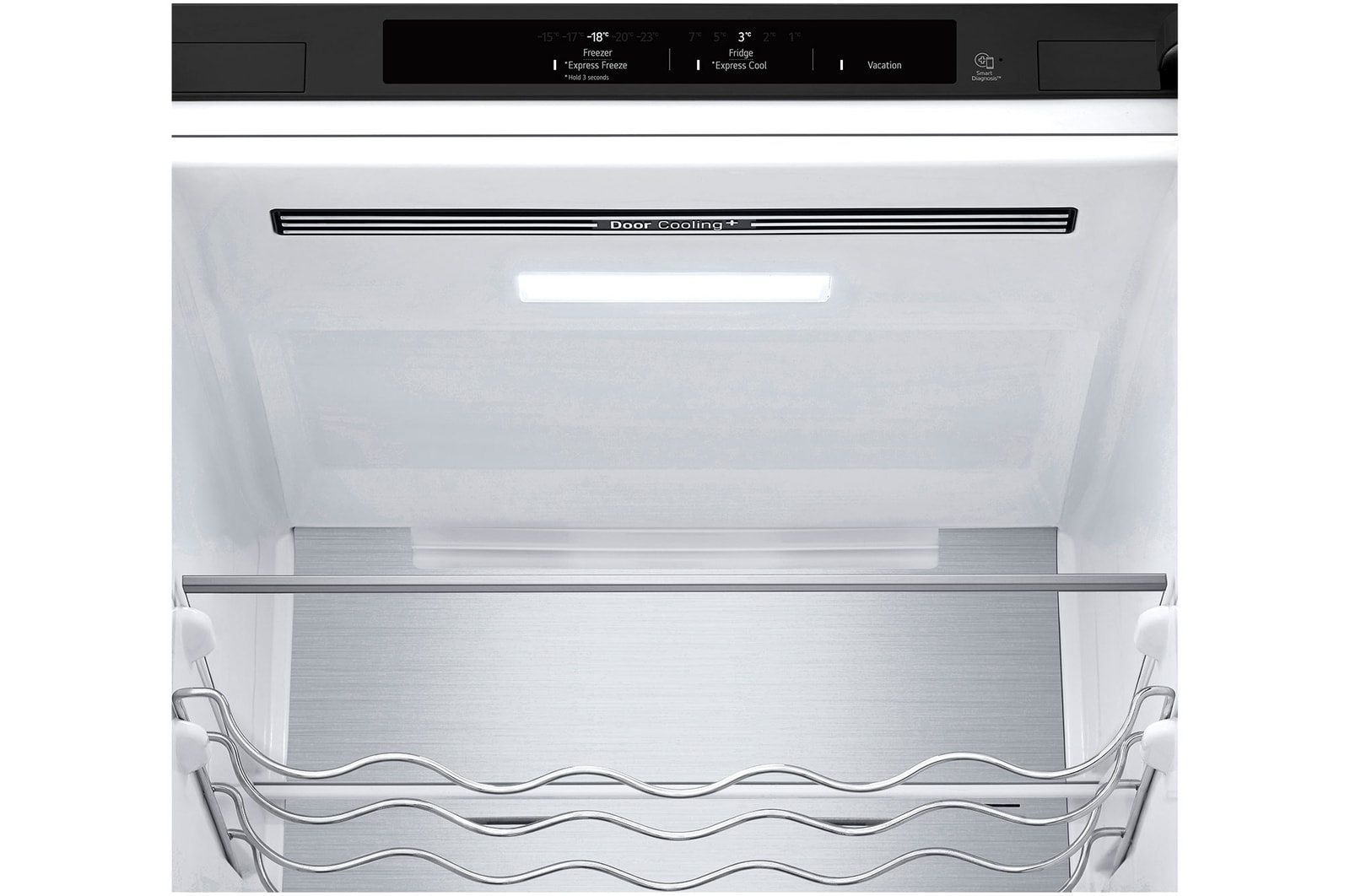LG 2.03M 387L Kombinerad kyl/frys(Essence Black) - Energiklass A, Door Cooling+™ och Smart Diagnosis™ , GBVE2801EV