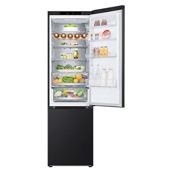 LG 2.03M 387L Kombinerad kyl/frys(Essence Black) - Energiklass A, Door Cooling+™ och Smart Diagnosis™ , GBVE2801EV