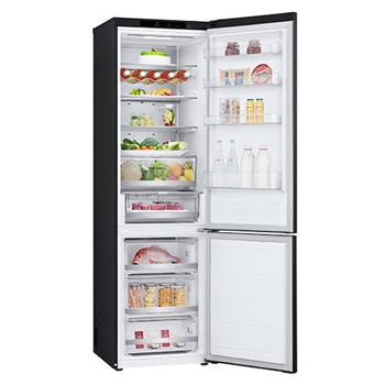 LG 2.03M 387L Kombinerad kyl/frys(Essence Black) - Energiklass A, Door Cooling+™ och Smart Diagnosis™ , GBVE2801EV