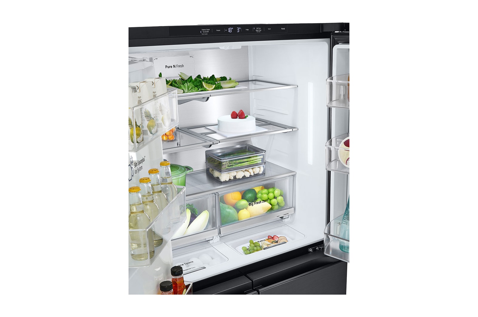 LG 641L French Door Side-by-Side  (Essence Black) - Energiklass E, Vatten/is via röranslutning, Smart Diagnosis™ med Wi-Fi, GML960EVBE