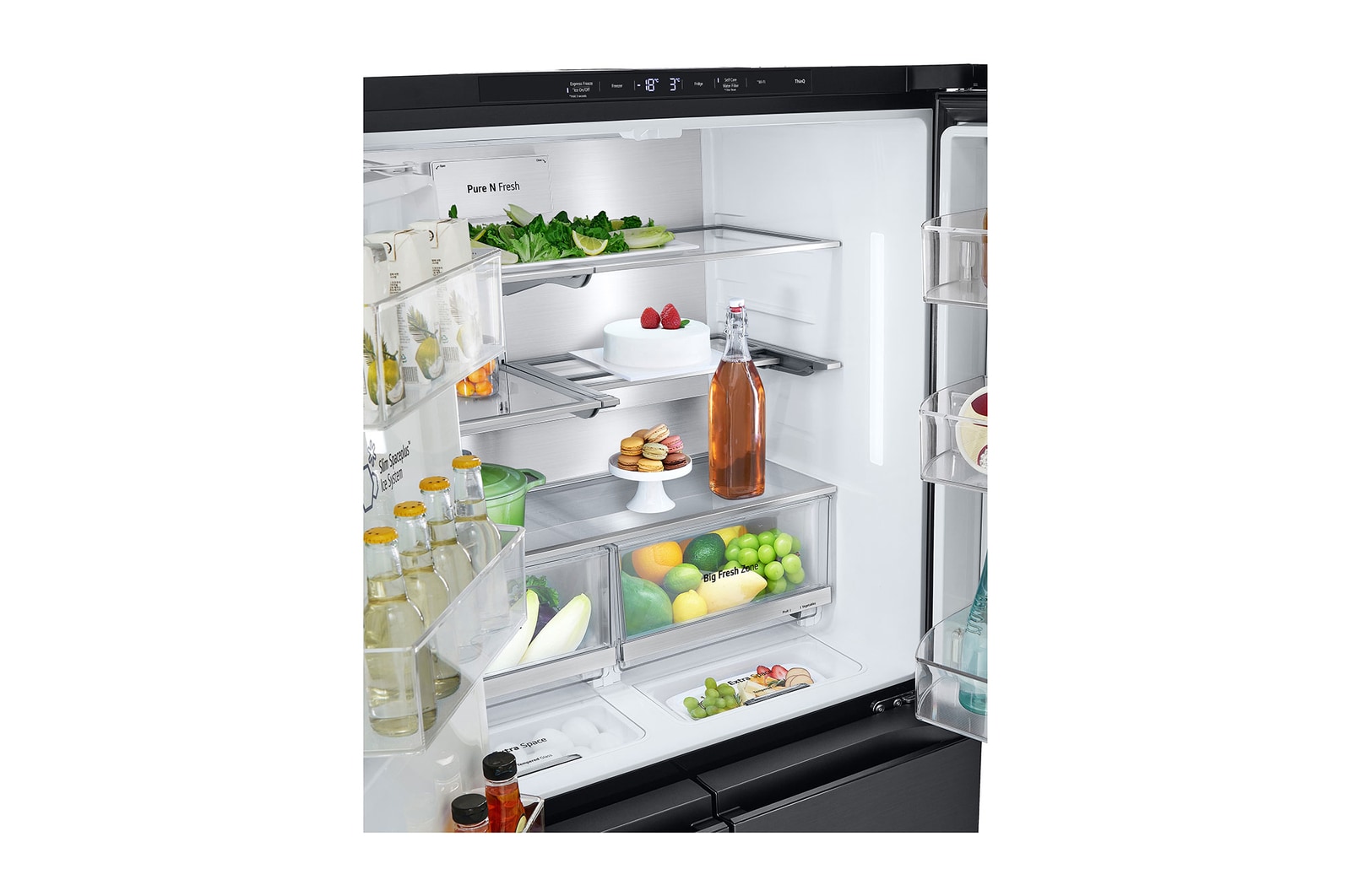 LG 641L French Door Side-by-Side  (Essence Black) - Energiklass E, Vatten/is via röranslutning, Smart Diagnosis™ med Wi-Fi, GML960EVBE
