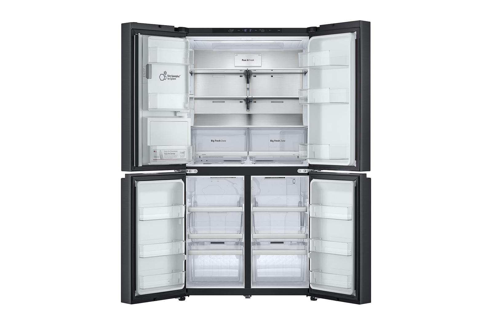LG 641L French Door Side-by-Side  (Essence Black) - Energiklass E, Vatten/is via röranslutning, Smart Diagnosis™ med Wi-Fi, GML960EVBE
