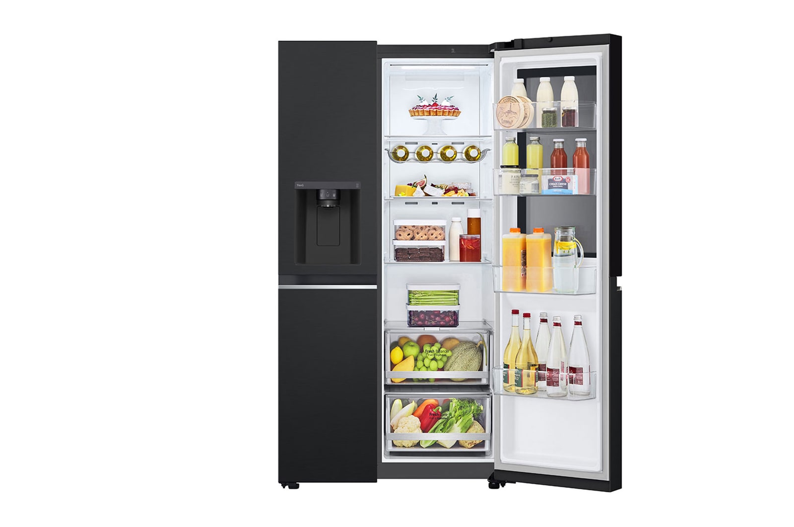 Food with one-sided door open