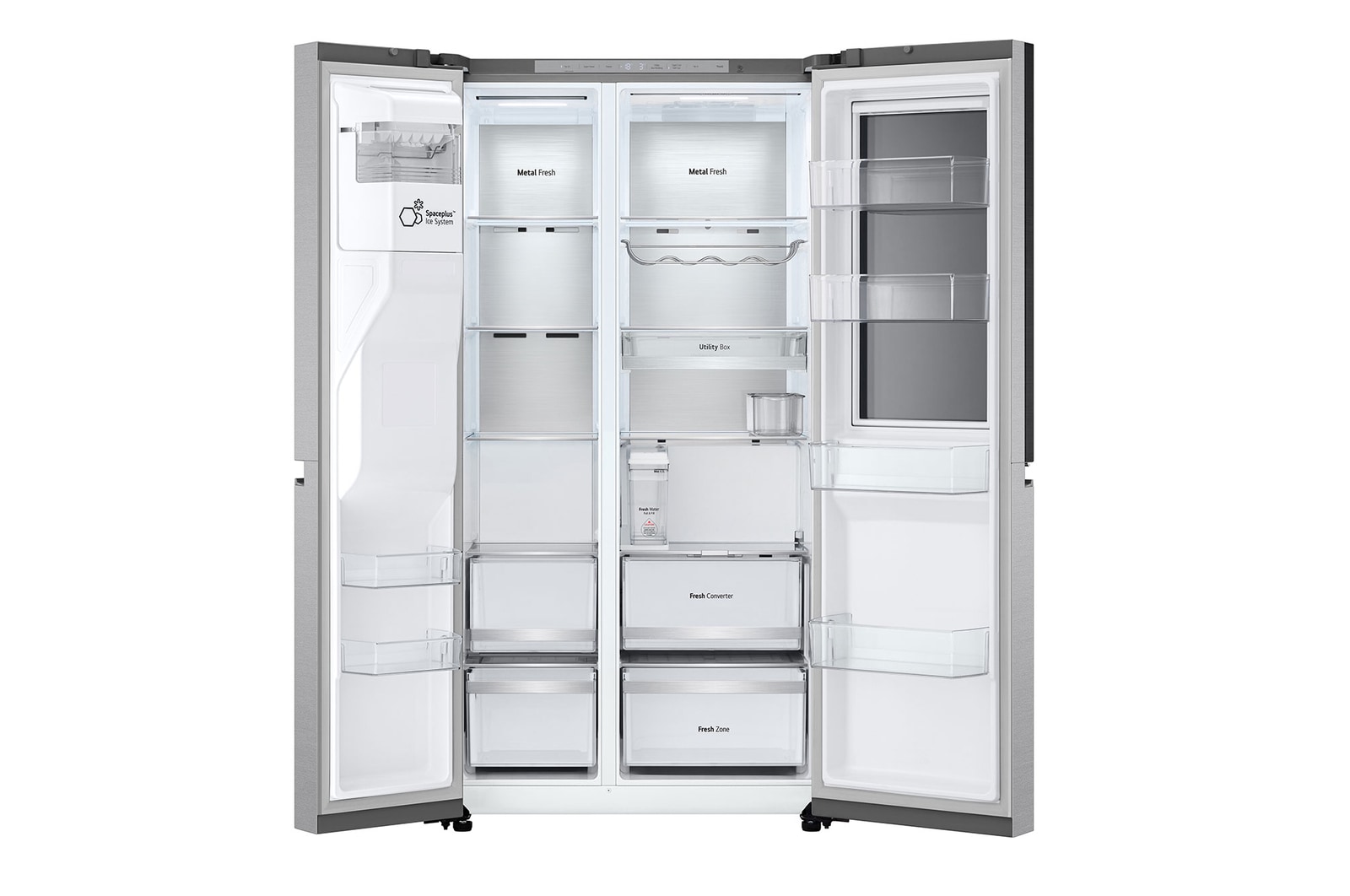 LG 628L InstaView Door in Door™ Side by Side (Metal Sorbet), Energiklass D, Vatten/is utan röranslutning, Smart Diagnosis™ med Wi-Fi, GSXE91MBAD