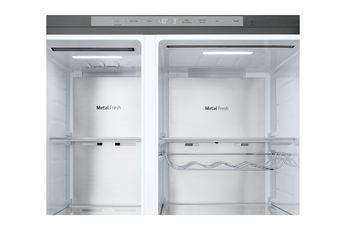 LG 628L InstaView Door in Door™ Side by Side (Metal Sorbet), Energiklass D, Vatten/is utan röranslutning, Smart Diagnosis™ med Wi-Fi, GSXE91MBAD