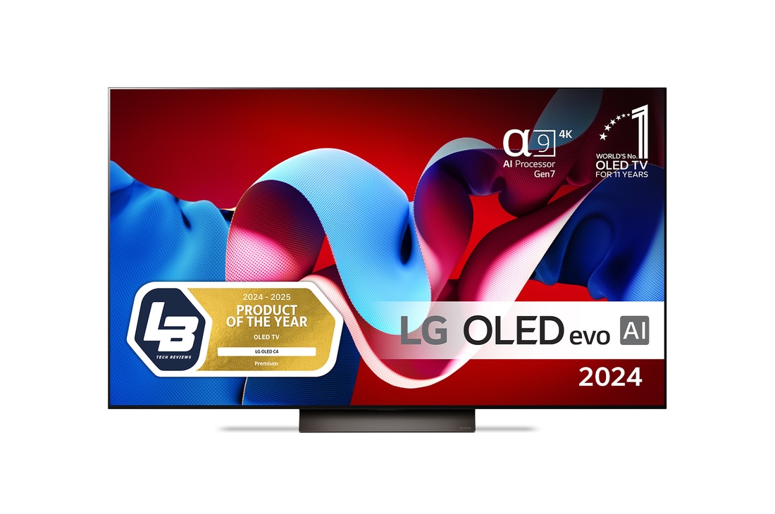 LG OLED evo AI C4 4K Smart TV på 65 tum OLED65C44LA 2024 med alpha 9 AI-processor Gen7 