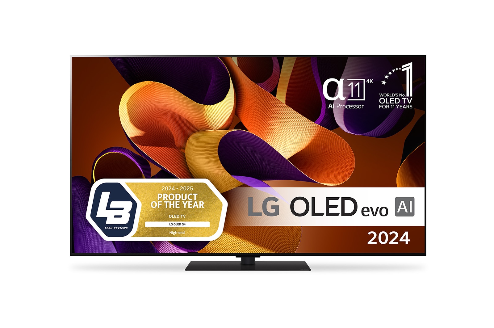 LG OLED evo AI G4 4K Smart TV på 65 tum OLED65G46LS 2024 med alpha 11 AI-processor