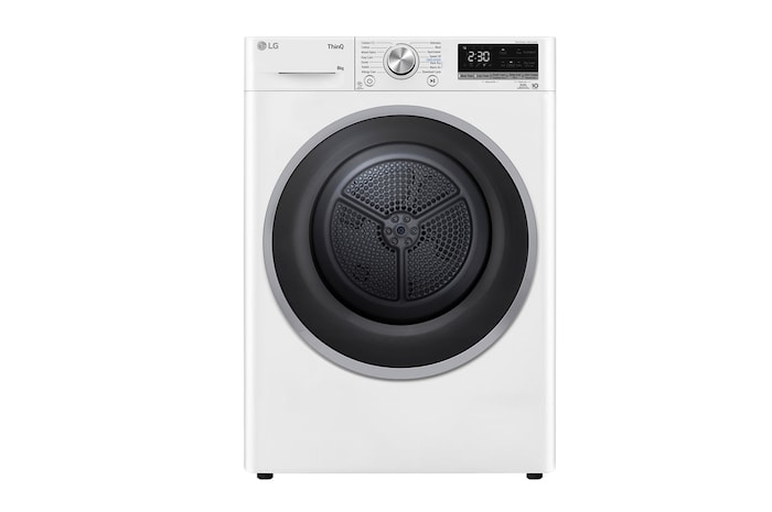 Vy framifrån av 8-kg DUAL Inverter Heat Pump™ -torktumlare med™ Eco Hybrid™ och värmepumpsteknologi, RH80V9AV7N