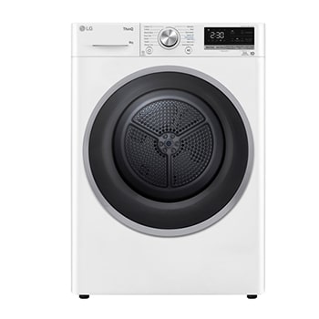 Vy framifrån av 8-kg DUAL Inverter Heat Pump™ -torktumlare med™ Eco Hybrid™ och värmepumpsteknologi, RH80V9AV7N