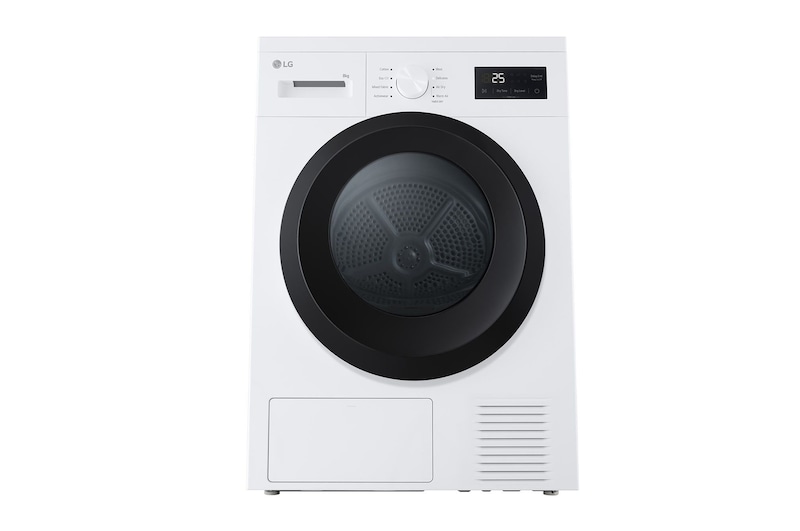 Vy framifrån av 8 kg Torktumlare (Vit) - Energiklass D/A++, Heat Pump med Heat Pump  RHA1008NWK