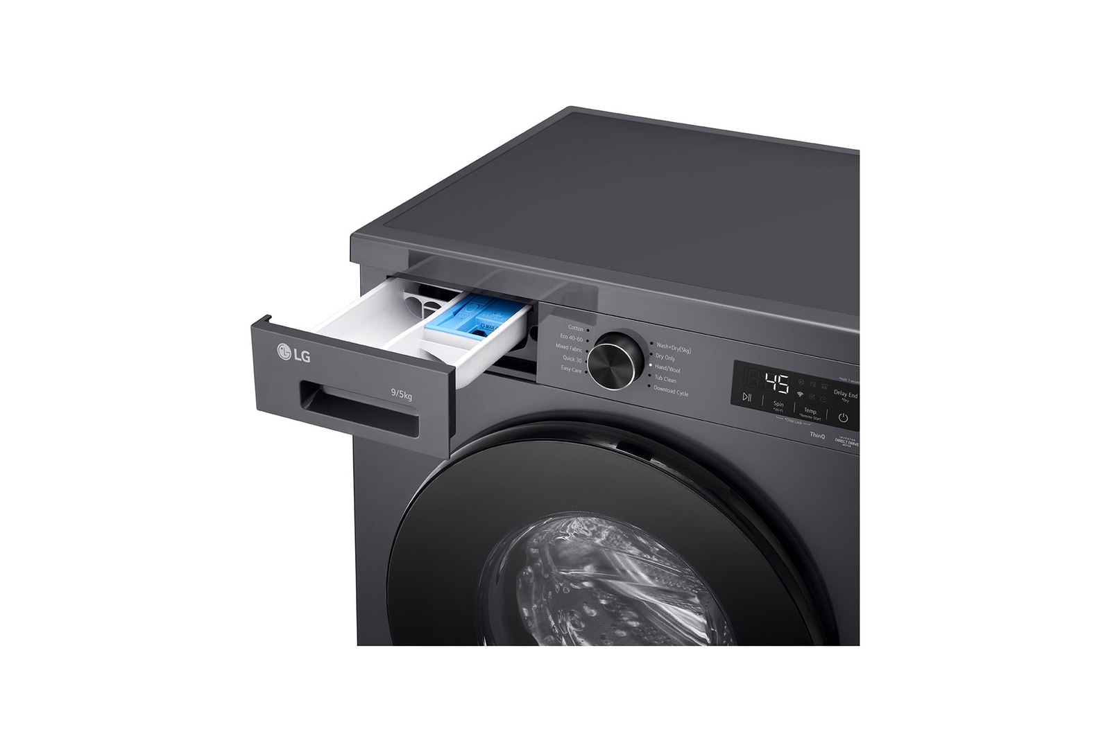 9 kg / 5 kg Kombinerad tvätt/tork(Middle Black) - Steam, Energiklass A/E, 6 Motion DD™, Smart Diagnosis™ med Wi-Fi
