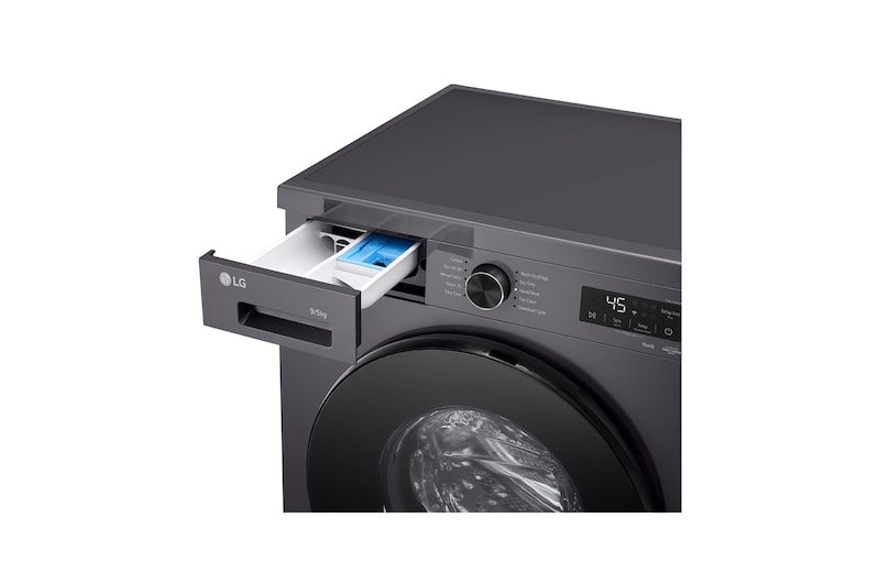 9 kg / 5 kg Kombinerad tvätt/tork(Middle Black) - Steam, Energiklass A/E, 6 Motion DD™, Smart Diagnosis™ med Wi-Fi