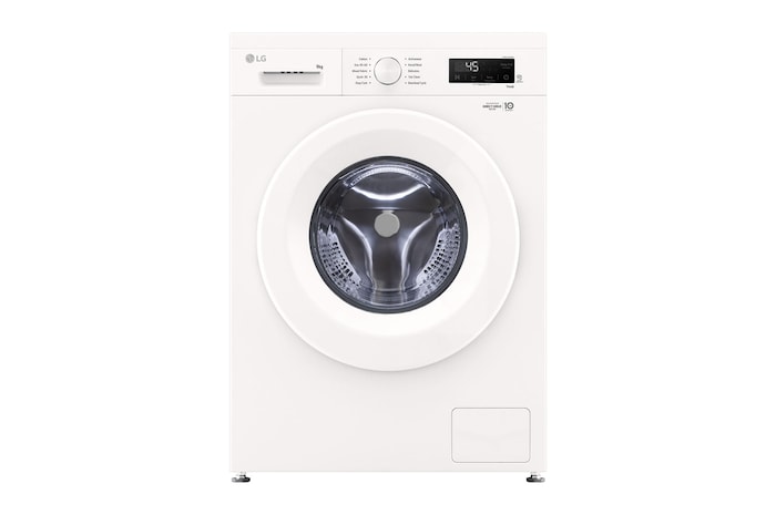 Vy framifrån av 9 kg Tvättmaskin(Vit) - Steam, Energiklass A, 6 Motion DD, Smart Diagnosis™ med Wi-Fi, F4X1009NWH