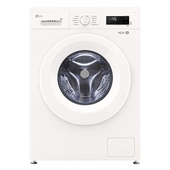 Vy framifrån av 9 kg Tvättmaskin(Vit) - Steam, Energiklass A, 6 Motion DD, Smart Diagnosis™ med Wi-Fi, F4X1009NWH