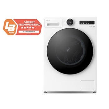 Vy framifrån av 11 kg Tvättmaskin(Vit) - Energiklass A, LCD-vred, TurboWash360™, AI DD™, Smart Diagnosis™ med Wi-Fi, F4X7511TWS