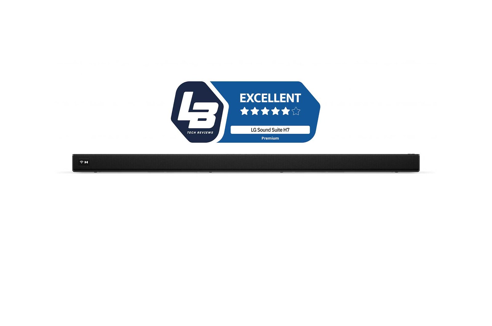 Vy framifrån av LG Sound Suite H7, 9.1.6 Dolby Atmos Soundbar - Kärnan i ditt trådlösa Sound Suite system H7