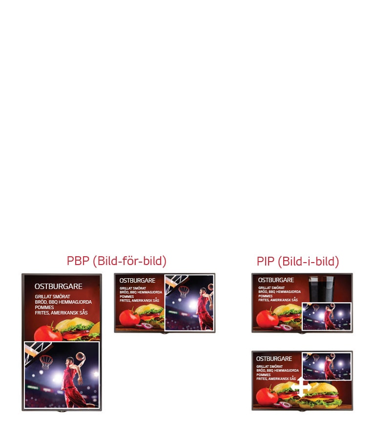 PBP (Bild-för-bild)/PIP (Bild-i-bild)<br>1