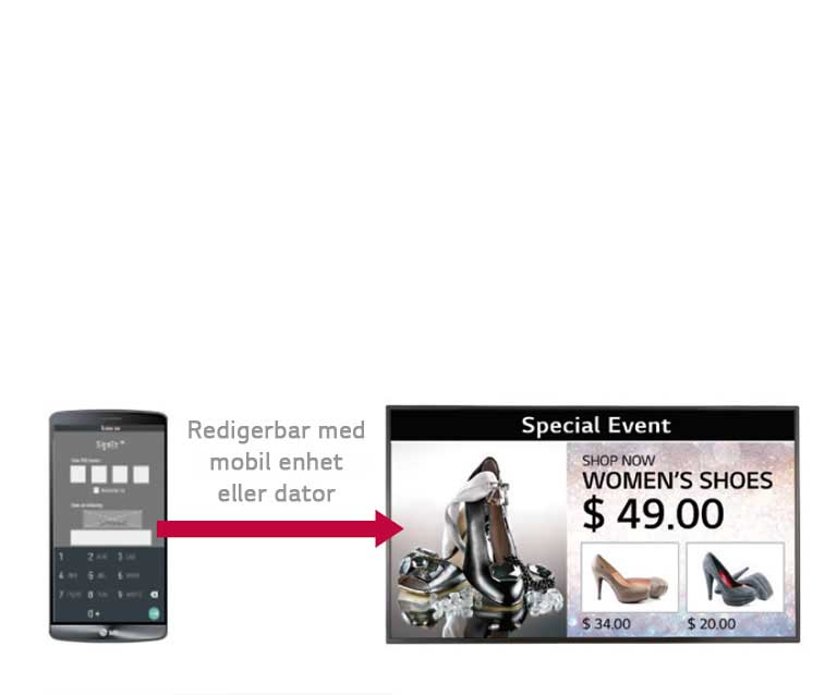 Inbäddad mall av SuperSign EZ<br>1