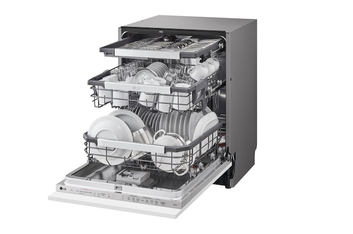 LG QuadWash™ Steam-diskmaskin (för inbyggnad), Energiklass A, Auto Open Dry funktion och Smart Diagnosis™ med Wi-Fi, DB475TXS