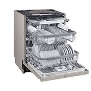 LG QuadWash™ Diskmaskin (Platinum Silver), Energiklass D, Auto Open Dry funktion och Smart Diagnosis™ med Wi-Fi, DU325FP