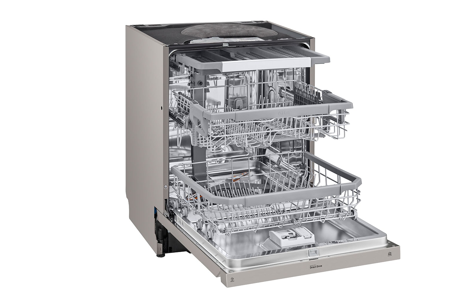 LG QuadWash™ Diskmaskin (Platinum Silver), Energiklass D, Auto Open Dry funktion och Smart Diagnosis™ med Wi-Fi, DU325FP