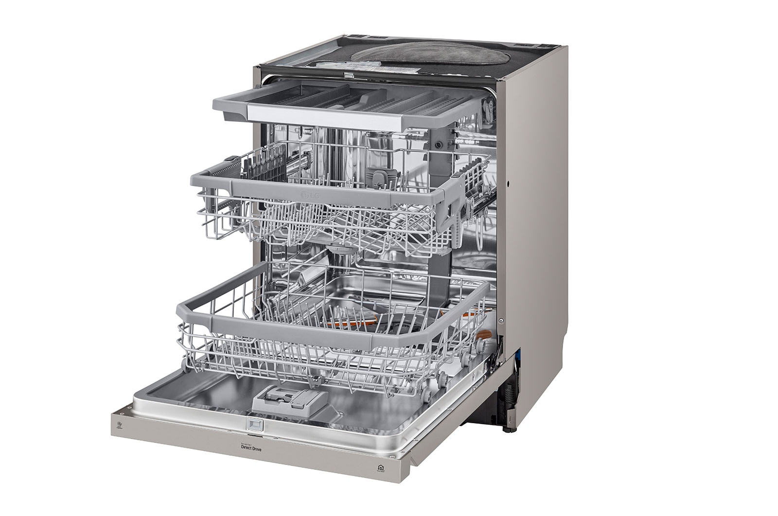 LG QuadWash™ Diskmaskin (Platinum Silver), Energiklass D, Auto Open Dry funktion och Smart Diagnosis™ med Wi-Fi, DU325FP