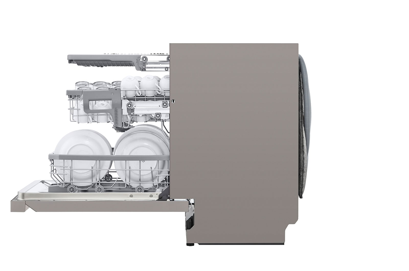 LG QuadWash™ Diskmaskin (Platinum Silver), Energiklass D, Auto Open Dry funktion och Smart Diagnosis™ med Wi-Fi, DU325FP