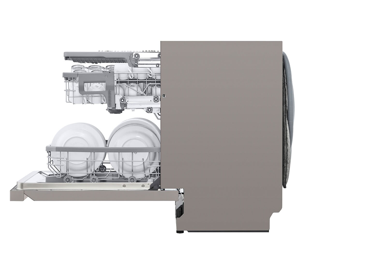 LG QuadWash™ Diskmaskin (Platinum Silver), Energiklass D, Auto Open Dry funktion och Smart Diagnosis™ med Wi-Fi, DU325FP