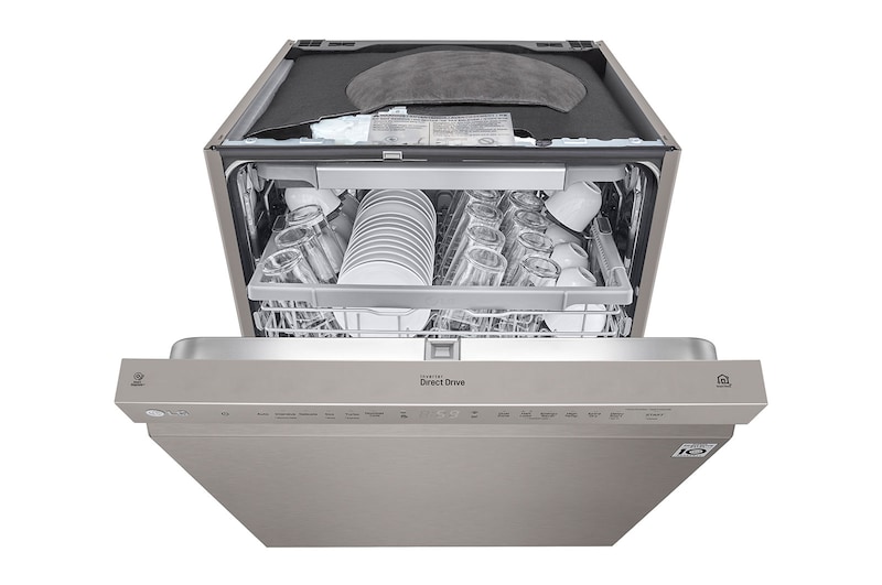 LG QuadWash™ Diskmaskin (Platinum Silver), Energiklass D, Auto Open Dry funktion och Smart Diagnosis™ med Wi-Fi, DU325FP