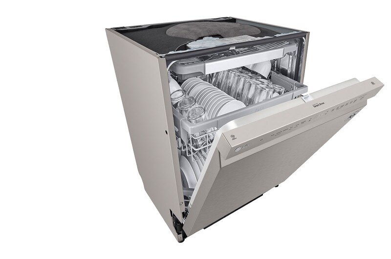 LG QuadWash™ Diskmaskin (Platinum Silver), Energiklass D, Auto Open Dry funktion och Smart Diagnosis™ med Wi-Fi, DU325FP