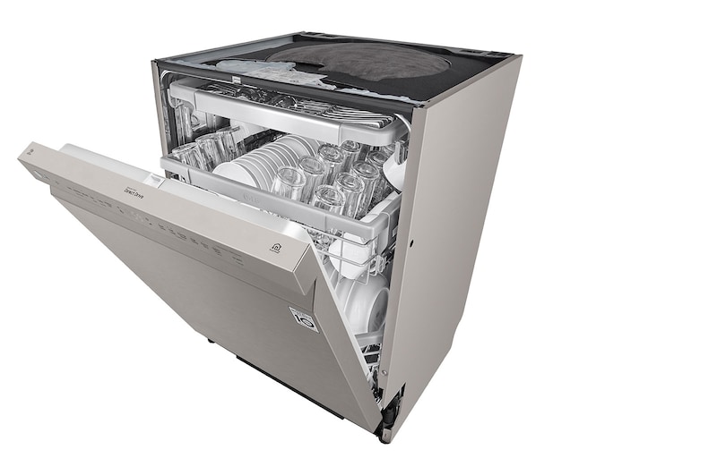 LG QuadWash™ Diskmaskin (Platinum Silver), Energiklass D, Auto Open Dry funktion och Smart Diagnosis™ med Wi-Fi, DU325FP