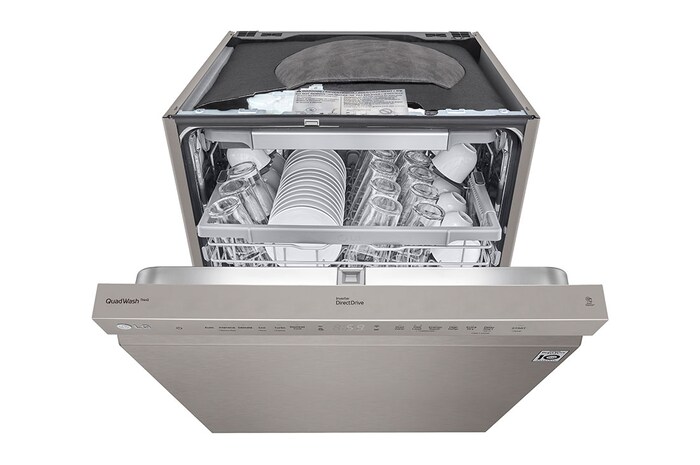 LG QuadWash™ Diskmaskin (Platinum Silver), Energiklass C, Auto Open Dry funktion och Smart Diagnosis™ med Wi-Fi, DU355FP