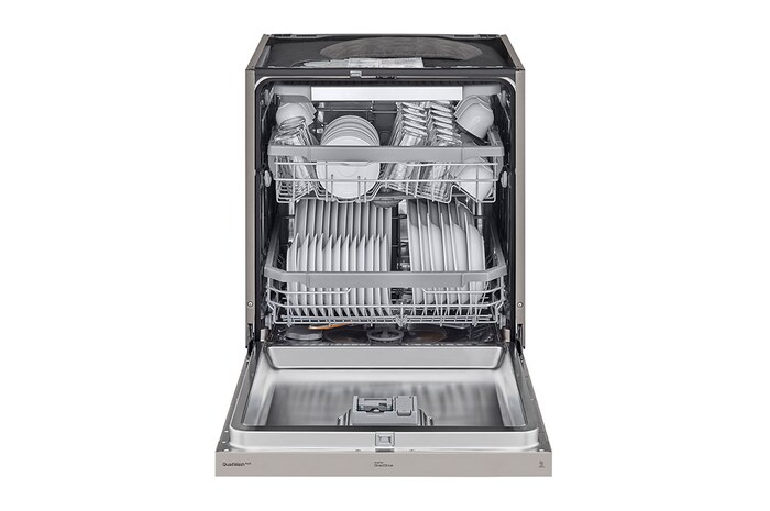 LG QuadWash™ Diskmaskin (Platinum Silver), Energiklass C, Auto Open Dry funktion och Smart Diagnosis™ med Wi-Fi, DU355FP