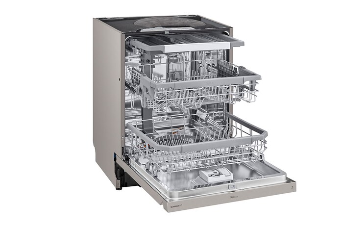 LG QuadWash™ Diskmaskin (Platinum Silver), Energiklass C, Auto Open Dry funktion och Smart Diagnosis™ med Wi-Fi, DU355FP