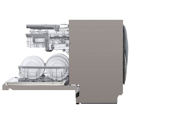 LG QuadWash™ Diskmaskin (Platinum Silver), Energiklass C, Auto Open Dry funktion och Smart Diagnosis™ med Wi-Fi, DU355FP