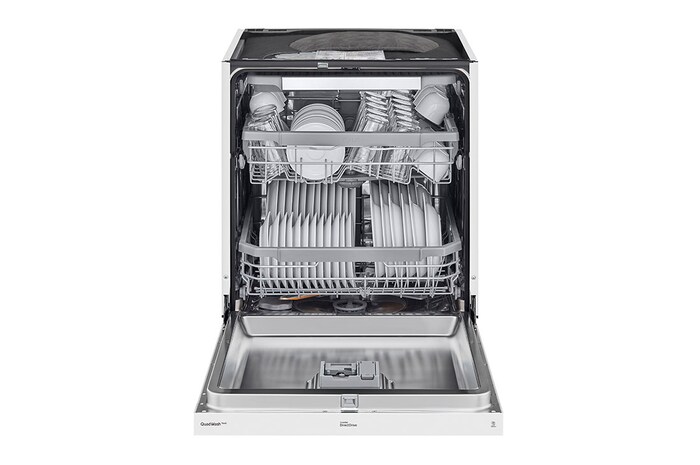 LG QuadWash™ Diskmaskin (Vit), Energiklass C, Auto Open Dry funktion och Smart Diagnosis™ med Wi-Fi, DU355FW