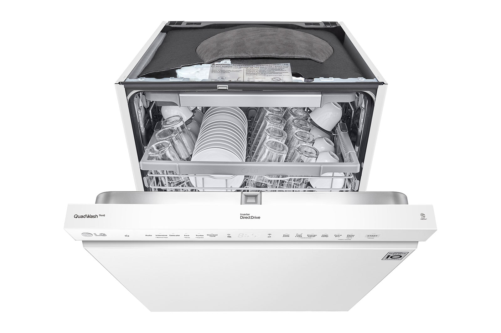 LG QuadWash™ Diskmaskin (Vit), Energiklass C, Auto Open Dry funktion och Smart Diagnosis™ med Wi-Fi, DU355FW