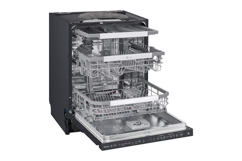 LG QuadWash™ Steam Diskmaskin (Matte Black Stainless Steel), Energiklass D, Auto Open Dry funktion och Smart Diagnosis™ med Wi-Fi, SDU527HM