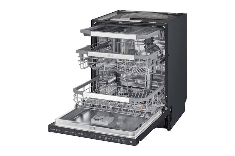 LG QuadWash™ Steam Diskmaskin (Matte Black Stainless Steel), Energiklass D, Auto Open Dry funktion och Smart Diagnosis™ med Wi-Fi, SDU527HM