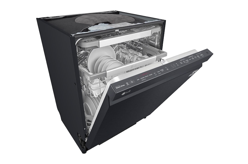 LG QuadWash™ Steam Diskmaskin (Matte Black Stainless Steel), Energiklass D, Auto Open Dry funktion och Smart Diagnosis™ med Wi-Fi, SDU527HM