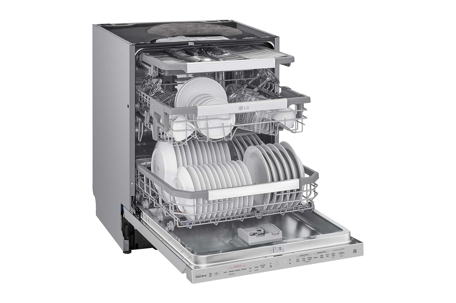 LG QuadWash™ Steam Diskmaskin (Noble Steel), Energiklass D, Auto Open Dry funktion och Smart Diagnosis™ med Wi-Fi, SDU527HS