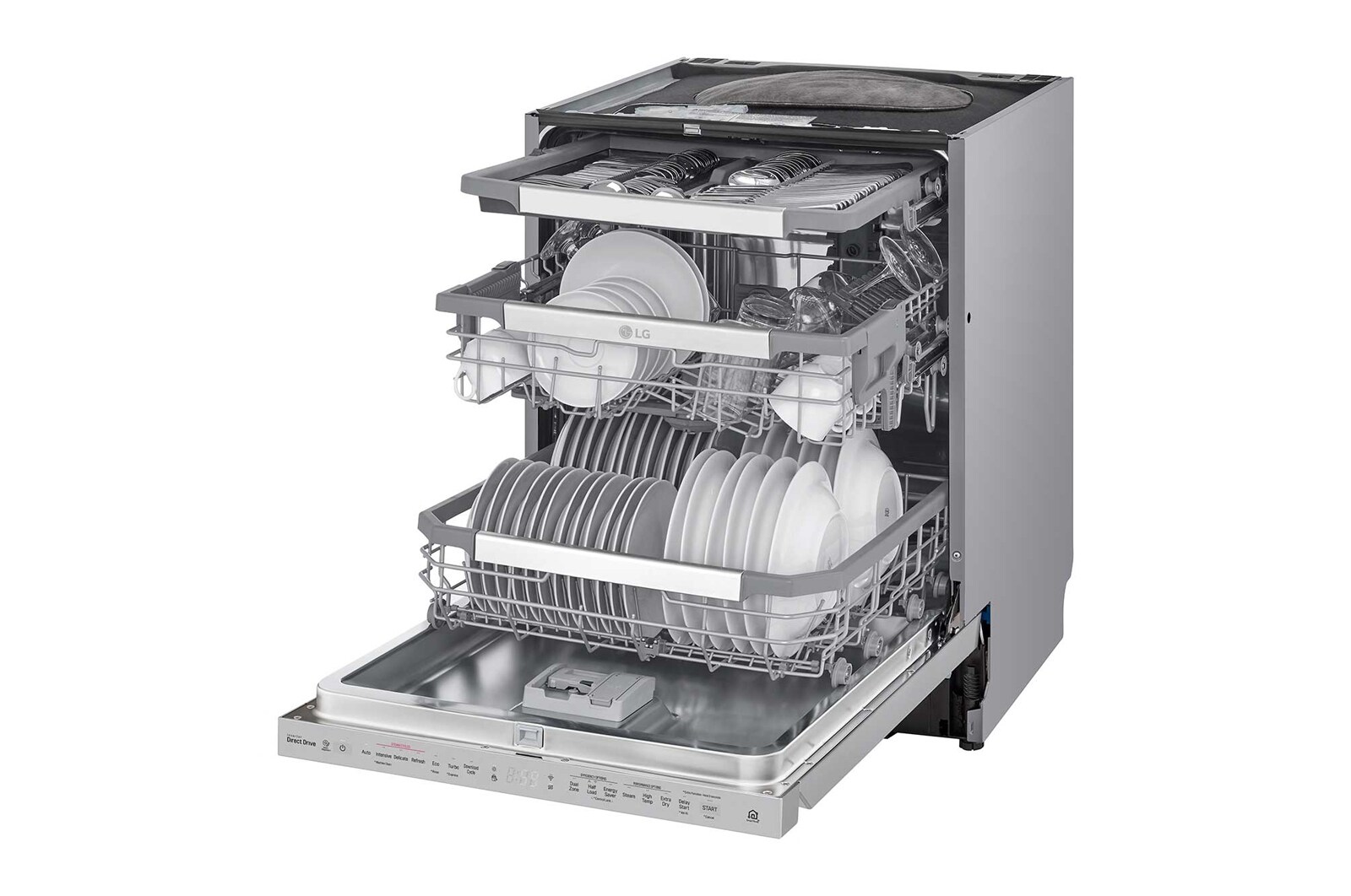 LG QuadWash™ Steam Diskmaskin (Noble Steel), Energiklass D, Auto Open Dry funktion och Smart Diagnosis™ med Wi-Fi, SDU527HS