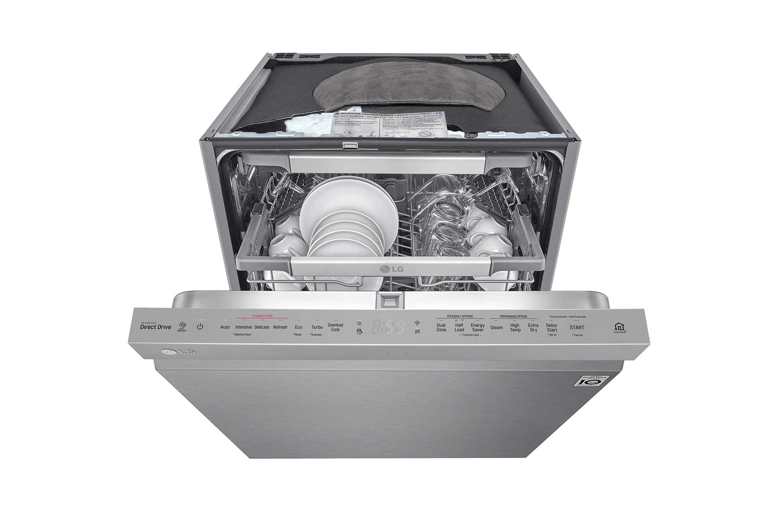 LG QuadWash™ Steam Diskmaskin (Noble Steel), Energiklass D, Auto Open Dry funktion och Smart Diagnosis™ med Wi-Fi, SDU527HS