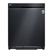 Vy framifrån av LG QuadWash™ Steam Diskmaskin (Matte Black Stainless Steel), Energiklass C, Auto Open Dry funktion och Smart Diagnosis™ med Wi-Fi SDU557HM