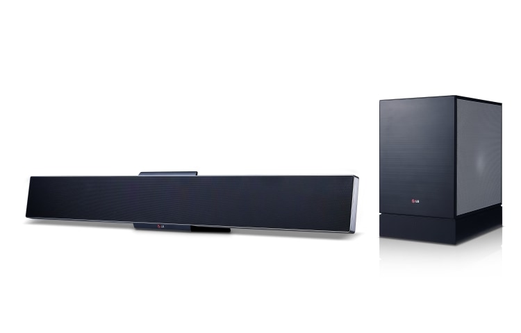 Vy framifrån av 3D Blu-ray-soundbar. Extra SMART Blu-ray med internetsurf, Wi-Fi, DLNA, Private Sound, 4K-uppskalning och 3D-stöd. 5 sekunders starttid. BB5530AN