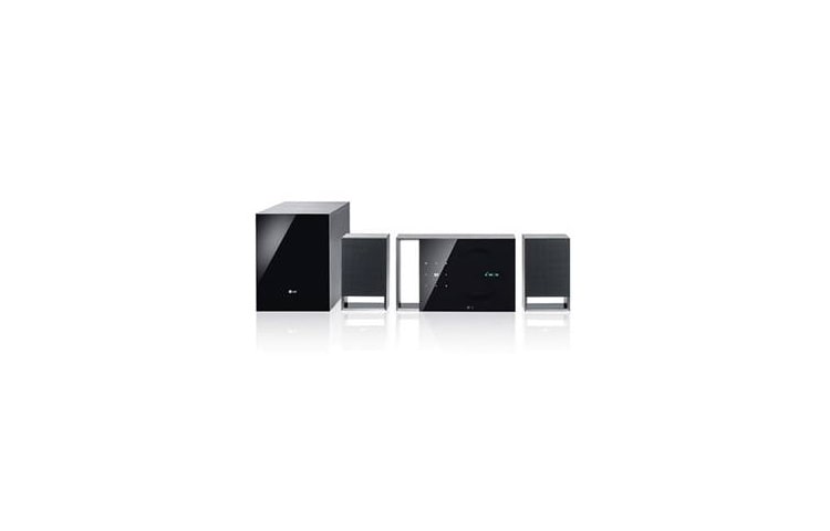 Vy framifrån av 3D Blu-ray 2.1 hemmabiosystem i med Smart TV-tjänster och en design som står ut BH5320FN