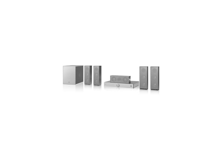Vy framifrån av Stilren 3D Blu-ray 5.1 hemmabiosystem i LG:s designserie med Smart TV-tjänster BH8220BN