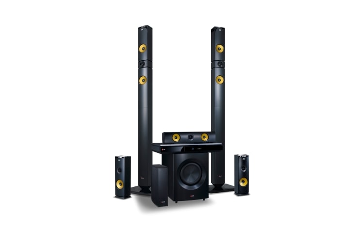 LG 9.1-kanals hemmabiosystem med trådlösa bakre högtalare. Kraftiga kevlarförstärkta högtalare på 1460 W. Extra SMART Blu-ray med internetsurf, Wi-Fi, DLNA, Private Sound, 4K-uppskalning och 3D-stöd. 5 sekunders starttid. Tallboyhögtalare fram., BH9430PWN