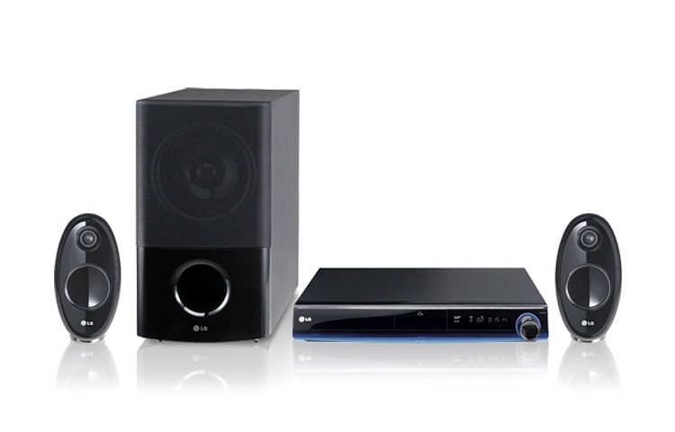 Vy framifrån av LG 2.1 Blu-ray hembiosystem med YouTube HB354BS