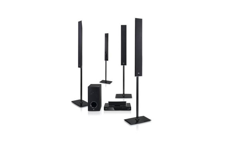 Vy framifrån av Blu-ray hemmabiosystem med gränslös design HB965TZ
